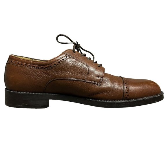 Johnston Murphy Cellini Brown Full Grain Leather Cap Toe Derby Mens 9 M Italy main image 7